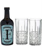 Ferdinands Saar Dry Gin Slate Riesling Infunderad inklusive två Long Drink Crystal glas 